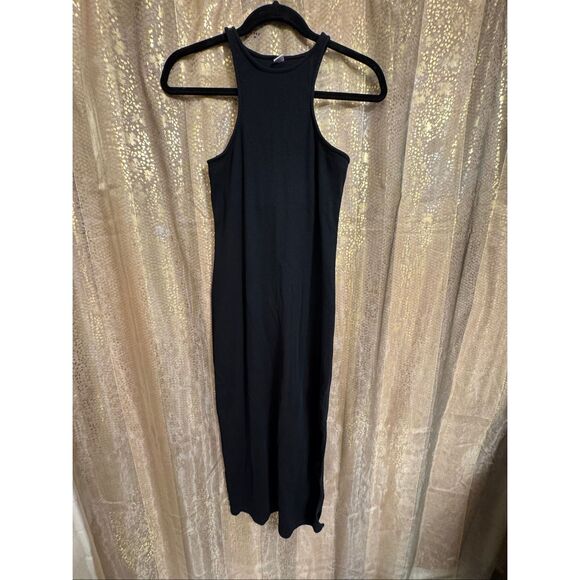 Old Navy Dresses & Skirts - Old Navy Black‎ Fitted High-Neck Rib-Knit Maxi Dress S/M